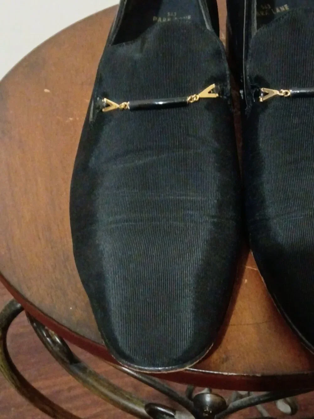 Vintage 70s Men’s Tuxedo Shoes Bally Of Switzerland Fabric Snaffle Size 11.5N